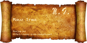Mauz Irma névjegykártya